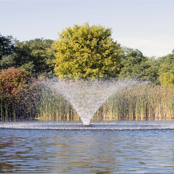Kasco VFX fountain with a broad V-shaped spray